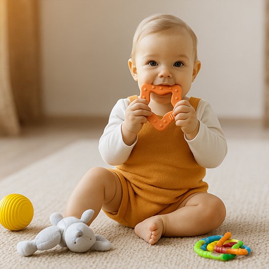 bebe jou avec Anneau de dentition orange