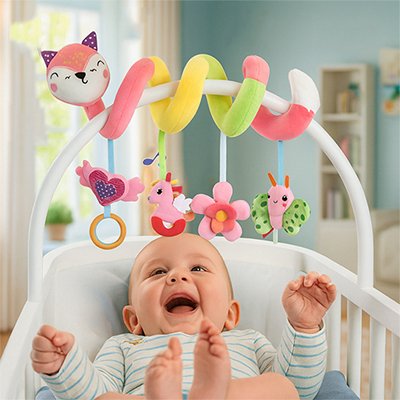 bebe-jou-dans-lit-Spirale-d activite-bebe