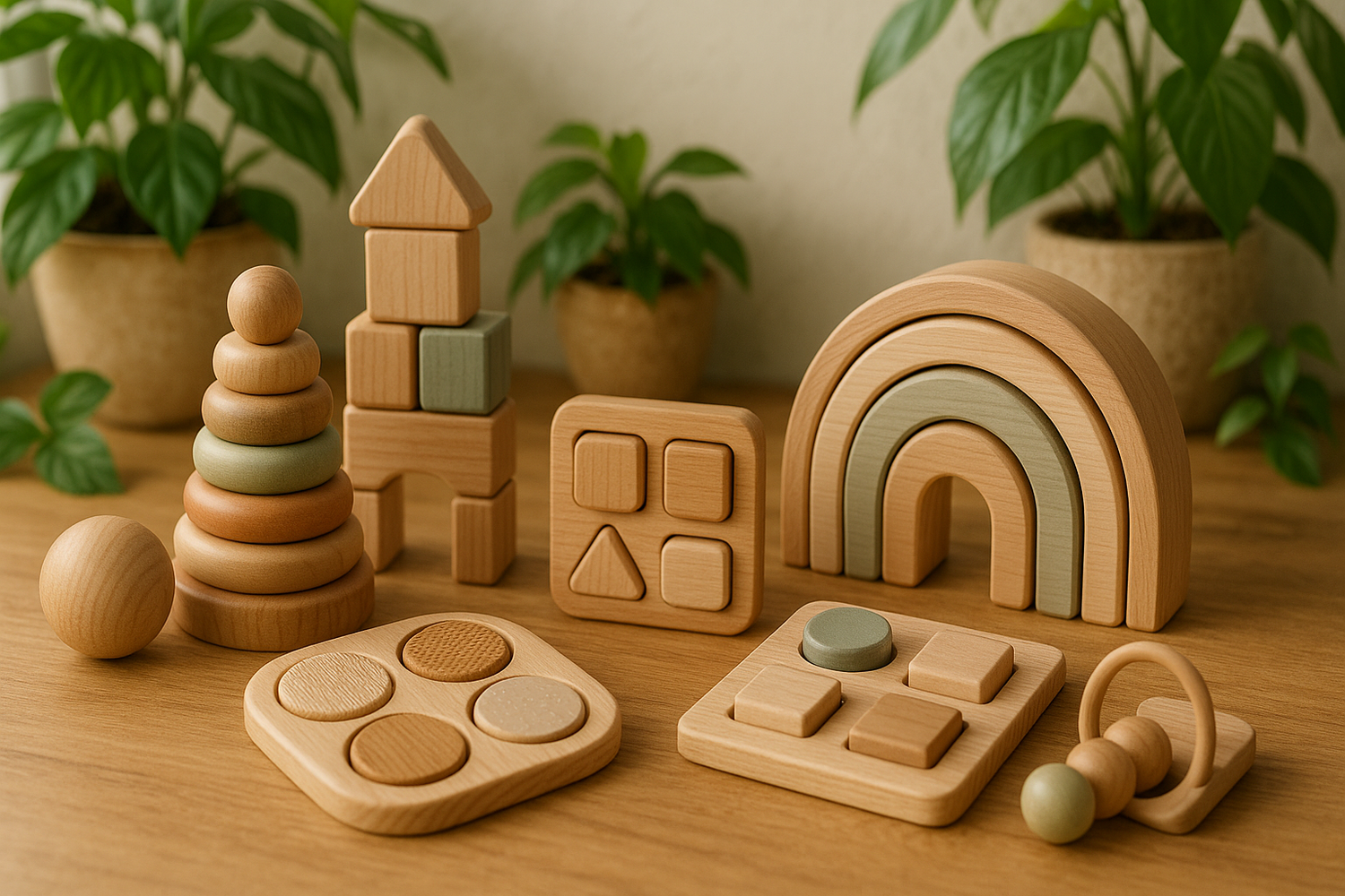 Des jouets durables, sensoriels et respectueux de l'environnement 🎢
Jouets en bois et éco-responsables