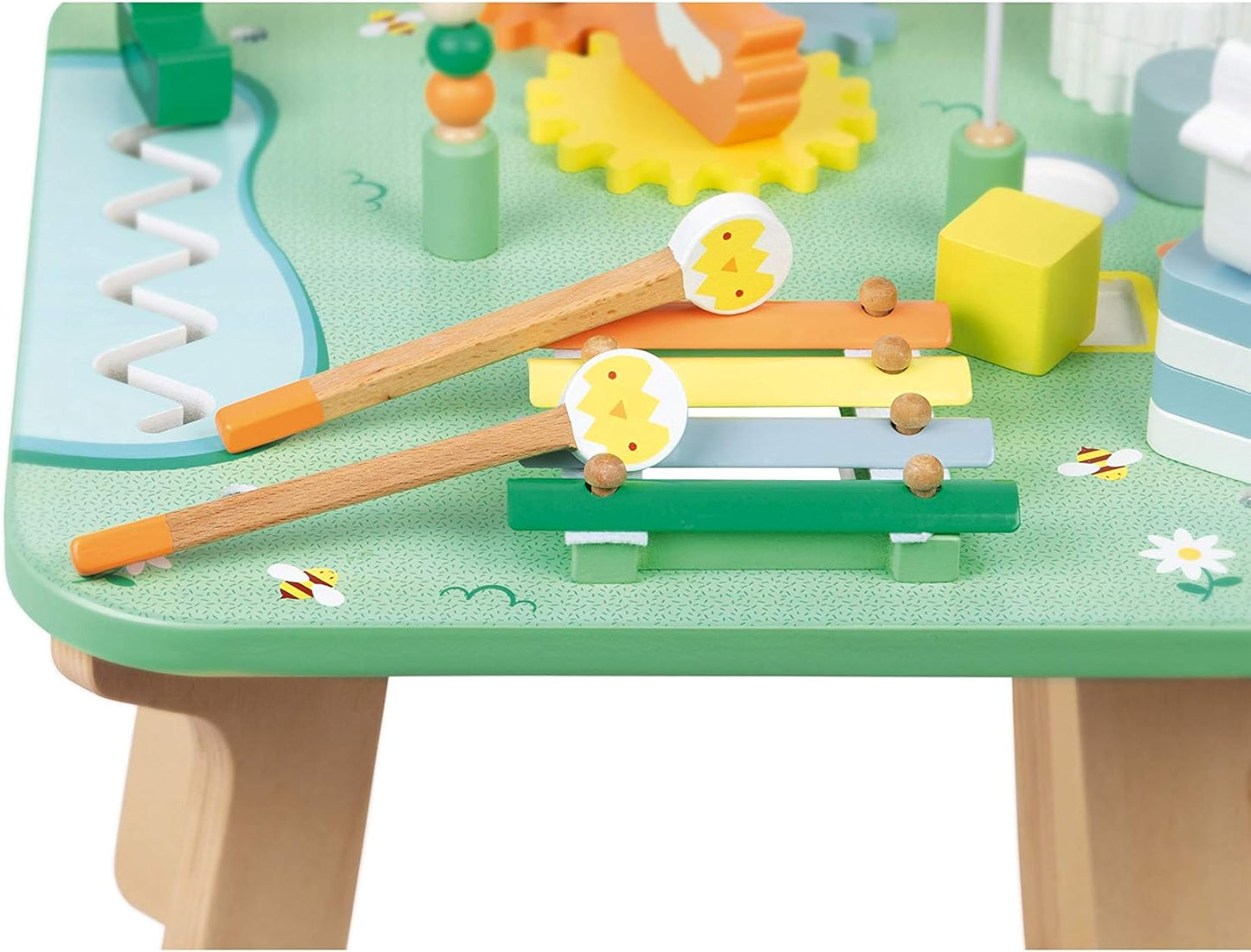 instrument musical table dactivite en  bois