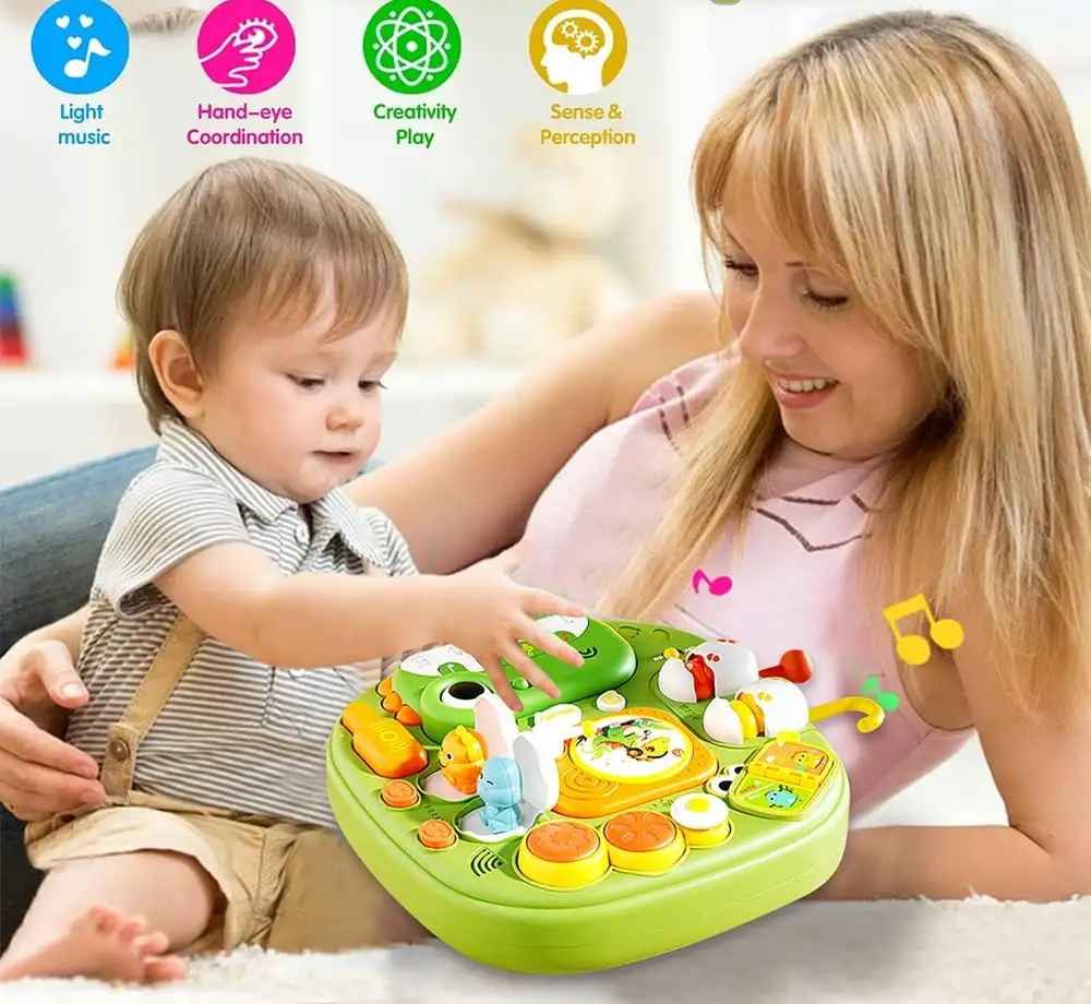 mere jou avec bebe avec table dactivite bebe